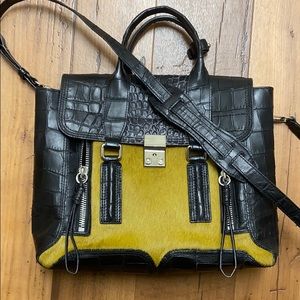 3.1 Phillip Lim Calf hair crocodile embossed bag